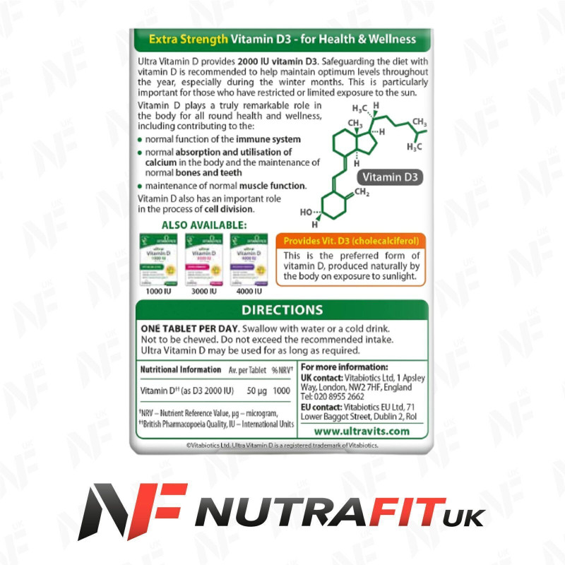 Vitabiotics Ultra Vitamin 2000 IU D3 96 2000 IU Tabs