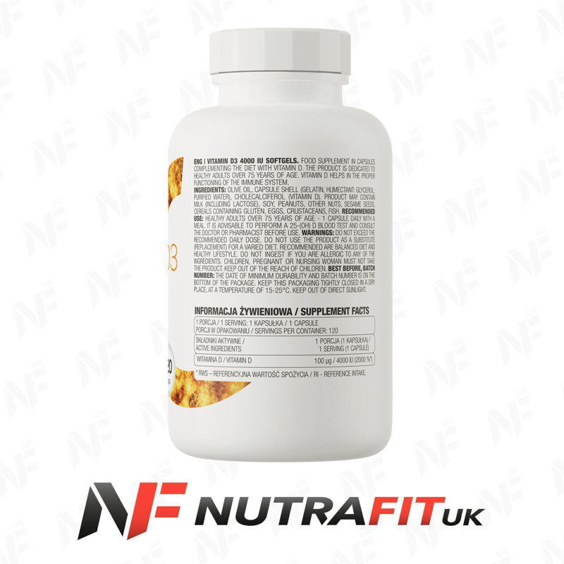 Ostrovit Vitamin D3 4000 IU 120 4000 IU Softgels