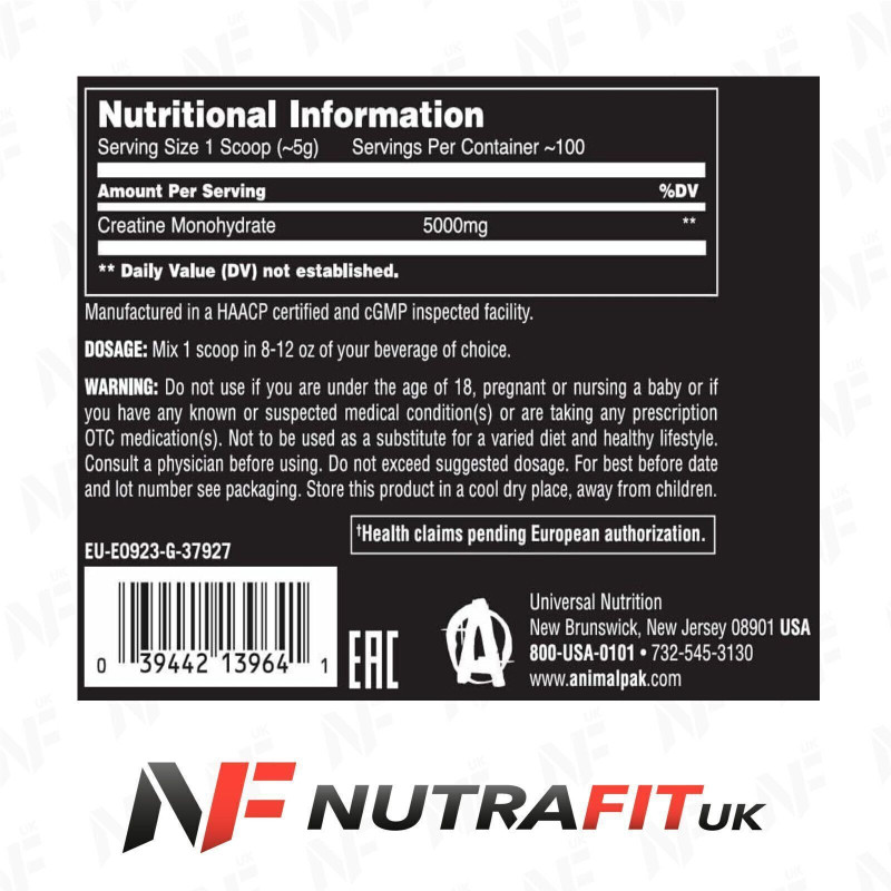 Universal Nutrition Animal Creatine Monohydrate 500 g Universal Nutrition Animal Creatine Monohydrate 500 g