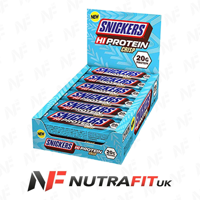 Snickers Hi Protein Crisp Bars Chocolate Caramel Peanuts 12 Snack Box 12 X 55 g