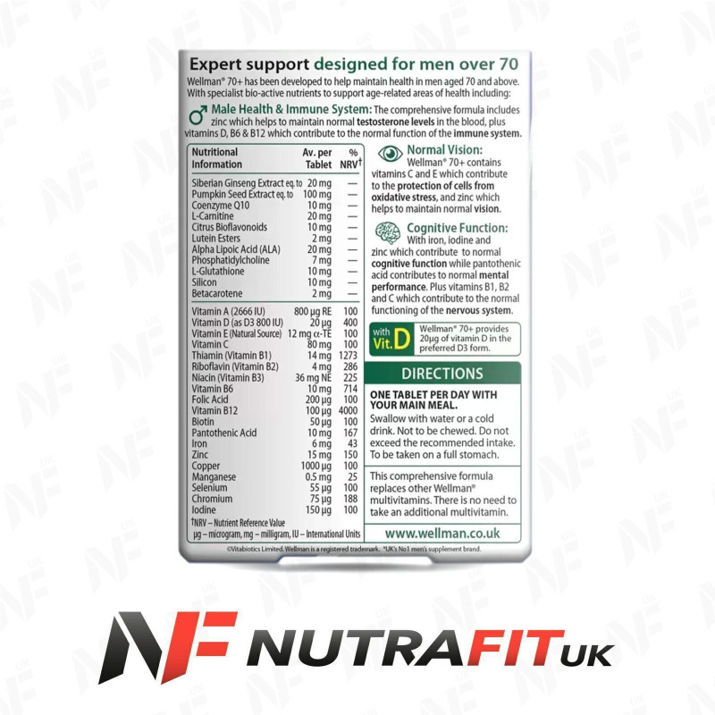 Vitabiotics Wellman 70+ 30 Tabs