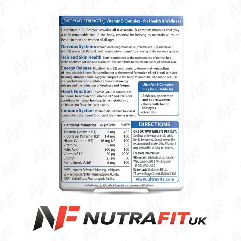 Vitabiotics Ultra Vitamin B Complex 60 Tabs Vitabiotics Ultra Vitamin B Complex 60 Tabs