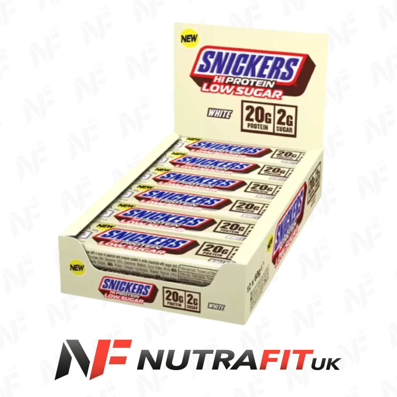 Snickers Hi Protein Low Sugar Bars White Chocolate Peanuts 12 x 57 g