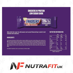 Snickers Hi Protein Low Sugar Bars Dark Chocolate Peanuts 12 X 57 g