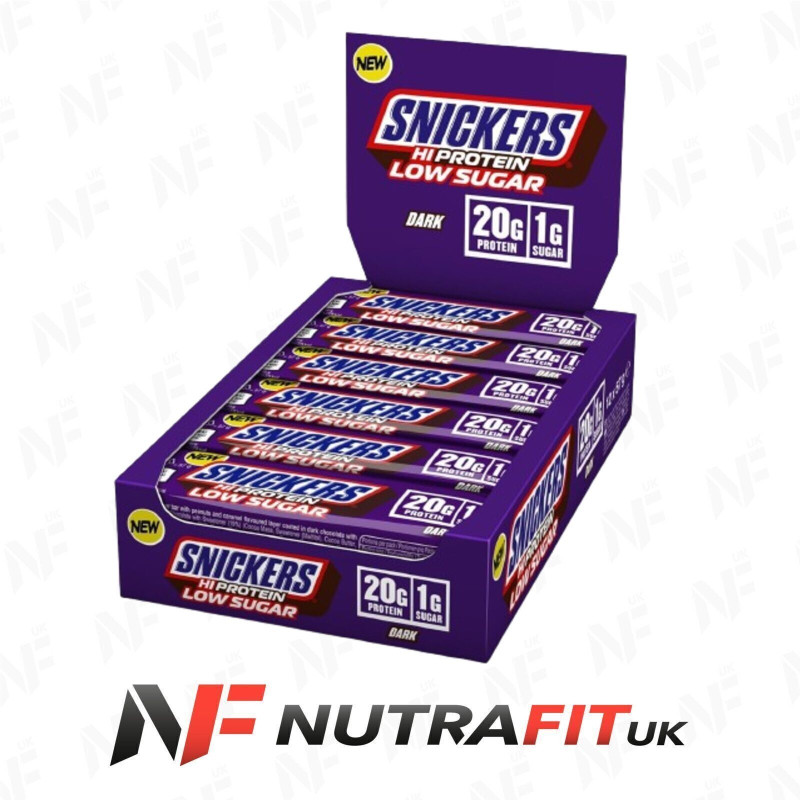Snickers Hi Protein Low Sugar Bars Dark Chocolate Peanuts 12 X 57 g