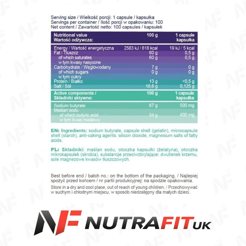 Allnutrition Sodium Butyrate 100 Caps Allnutrition Sodium Butyrate 100 Caps