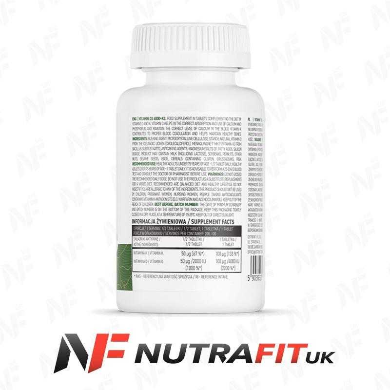 Ostrovit Vitamin D3 4000 K2 Vege Mk-7 100 Tabs Ostrovit Vitamin D3 4000 K2 Vege Mk-7 100 Tabs