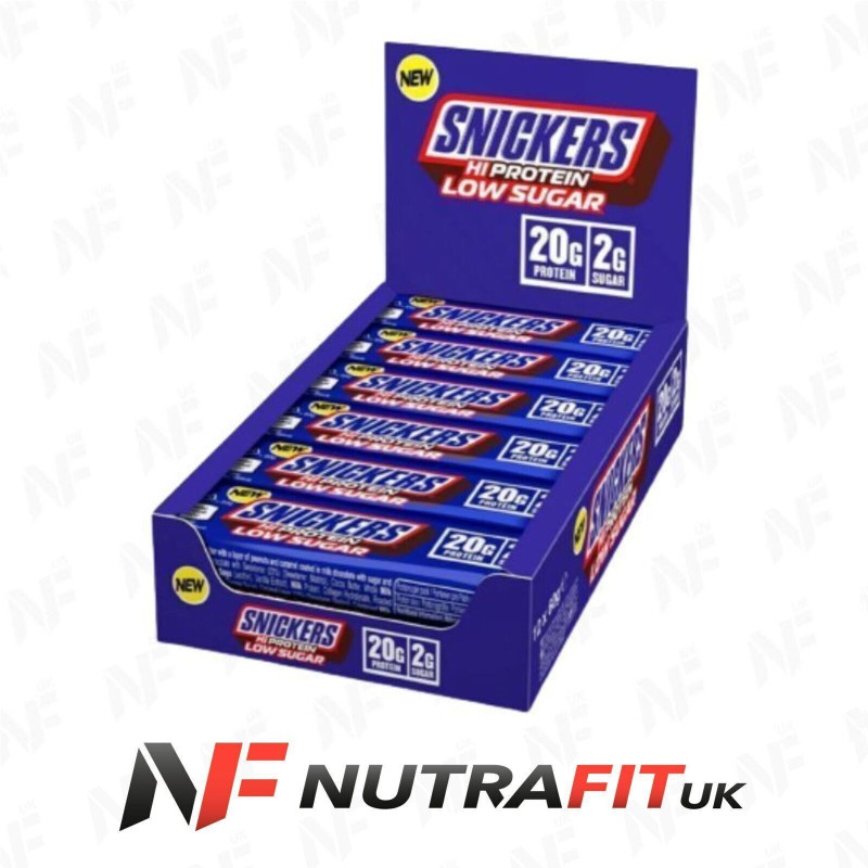 Snickers Hi Protein Low Sugar Bars Chocolate Peanuts 12 x 57g