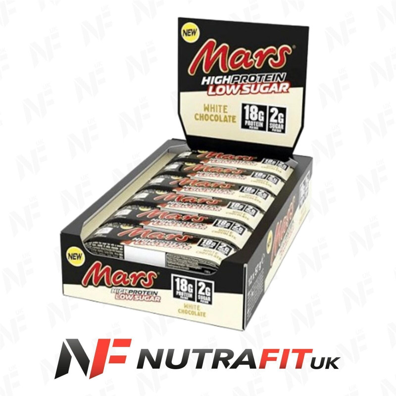 Mars Hi Protein Bars Low Sugar White Chocolate 12 x 57g Mars Hi Protein Bars Low Sugar White Chocolate 12 x 57g