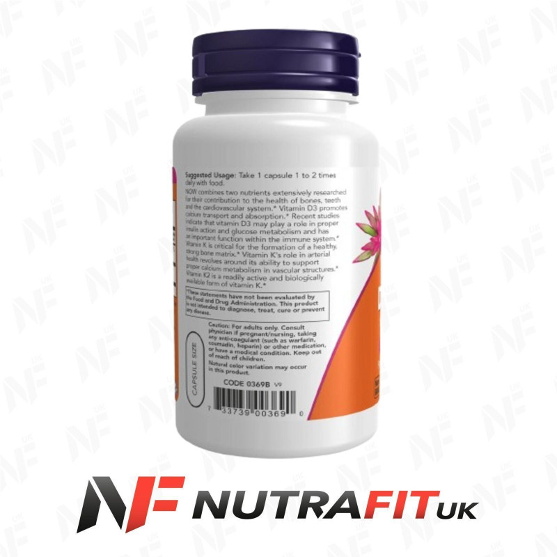 Now Foods Vitamin D3 & K2 1000 IU 120 Caps Now Foods Vitamin D3 & K2 1000 IU 120 Caps