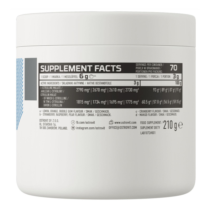Ostrovit Citrulline Powder 210g