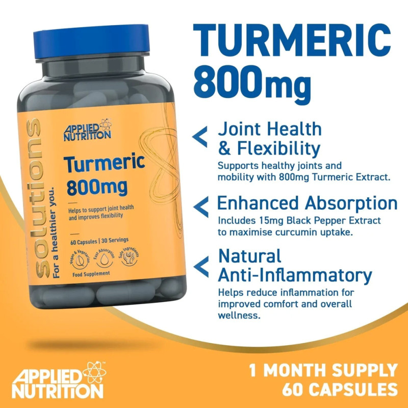 Applied Nutrition Turmeric 800mg 60 Caps Applied Nutrition Turmeric 800mg 60 Caps