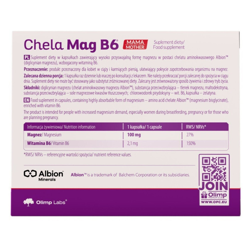 Olimp Labs Chela Mag B6 Mother 30 Caps