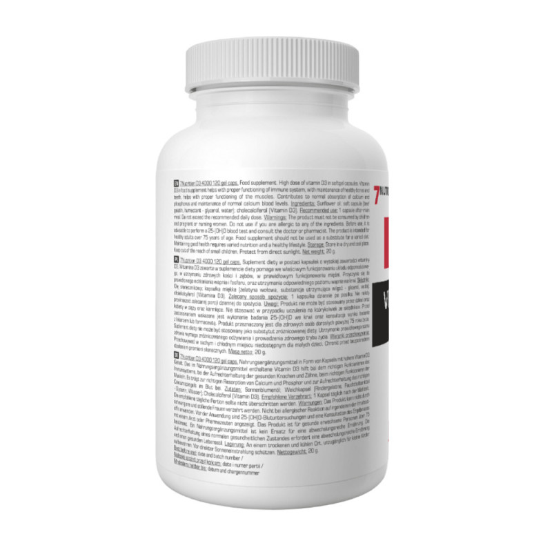 7Nutrition Vitamin D3 4000 120 Gel Caps