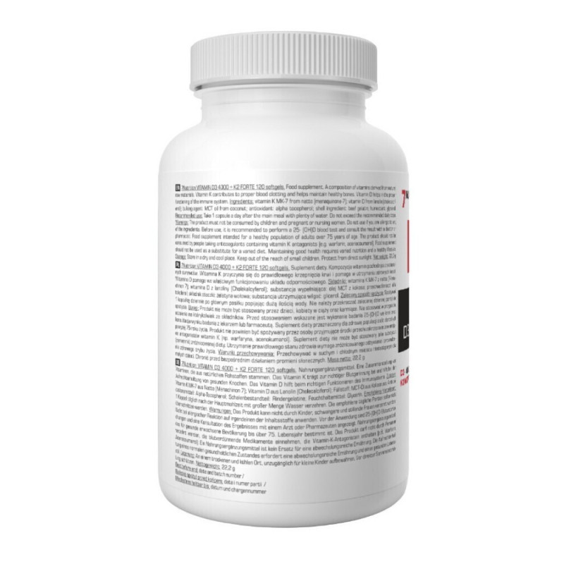7Nutrition Vitamin D3 4000 + K2 Forte 120 Caps