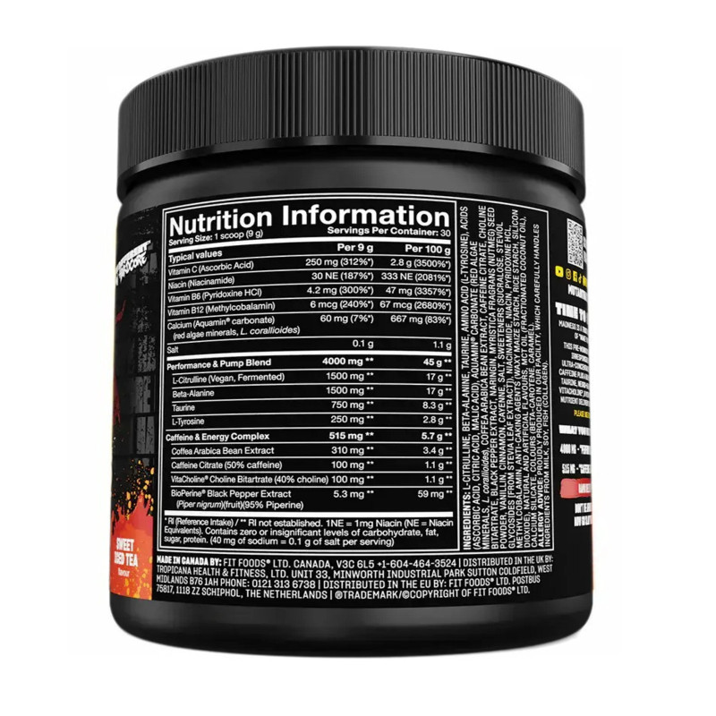 Mutant Madness Pre-Workout Powder 270g Mutant Madness Pre-Workout Powder 270g
