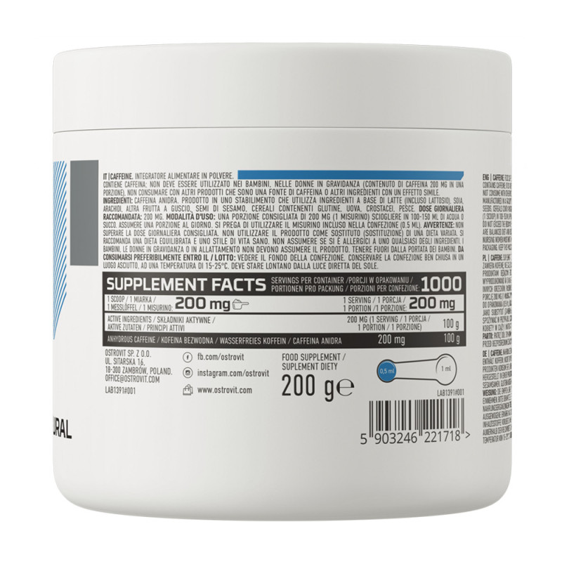 Ostrovit Caffeine Supreme Pure Powder 200g Ostrovit Caffeine Supreme Pure Powder 200g