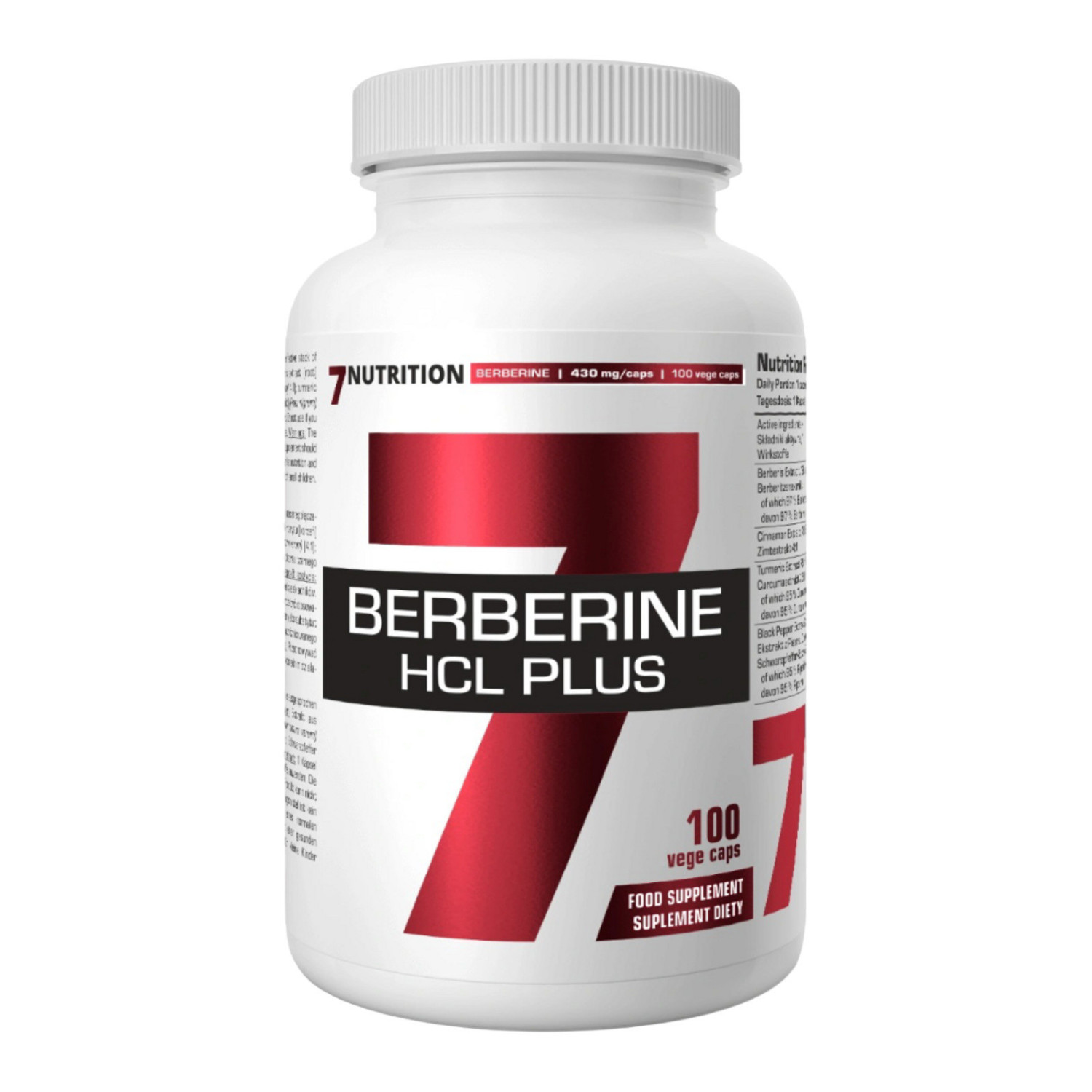 7Nutrition Berberine HCL Plus 100 Vege Caps 7Nutrition Berberine HCL Plus 100 Vege Caps