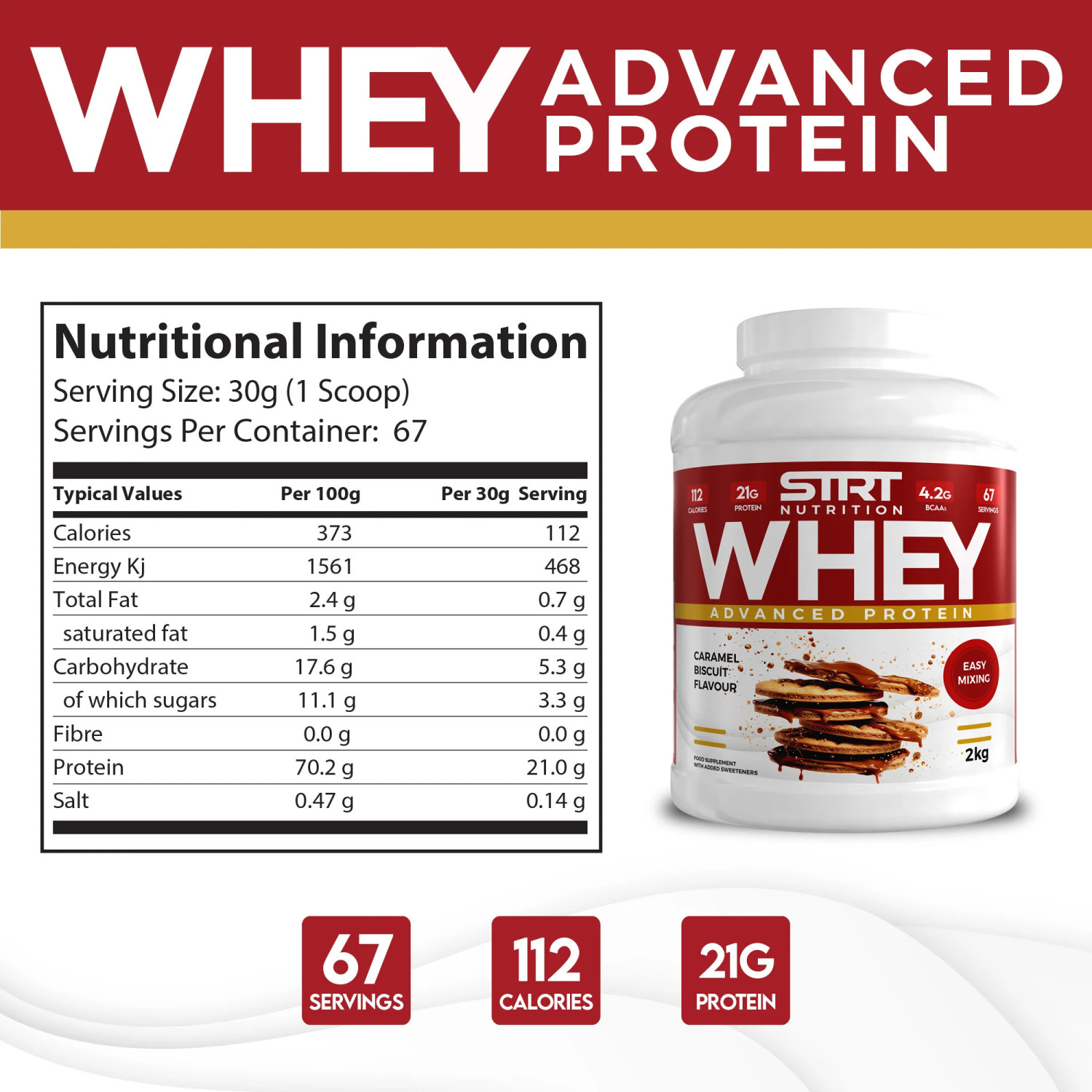 STRT Nutrition Whey Advanced Protein Powder