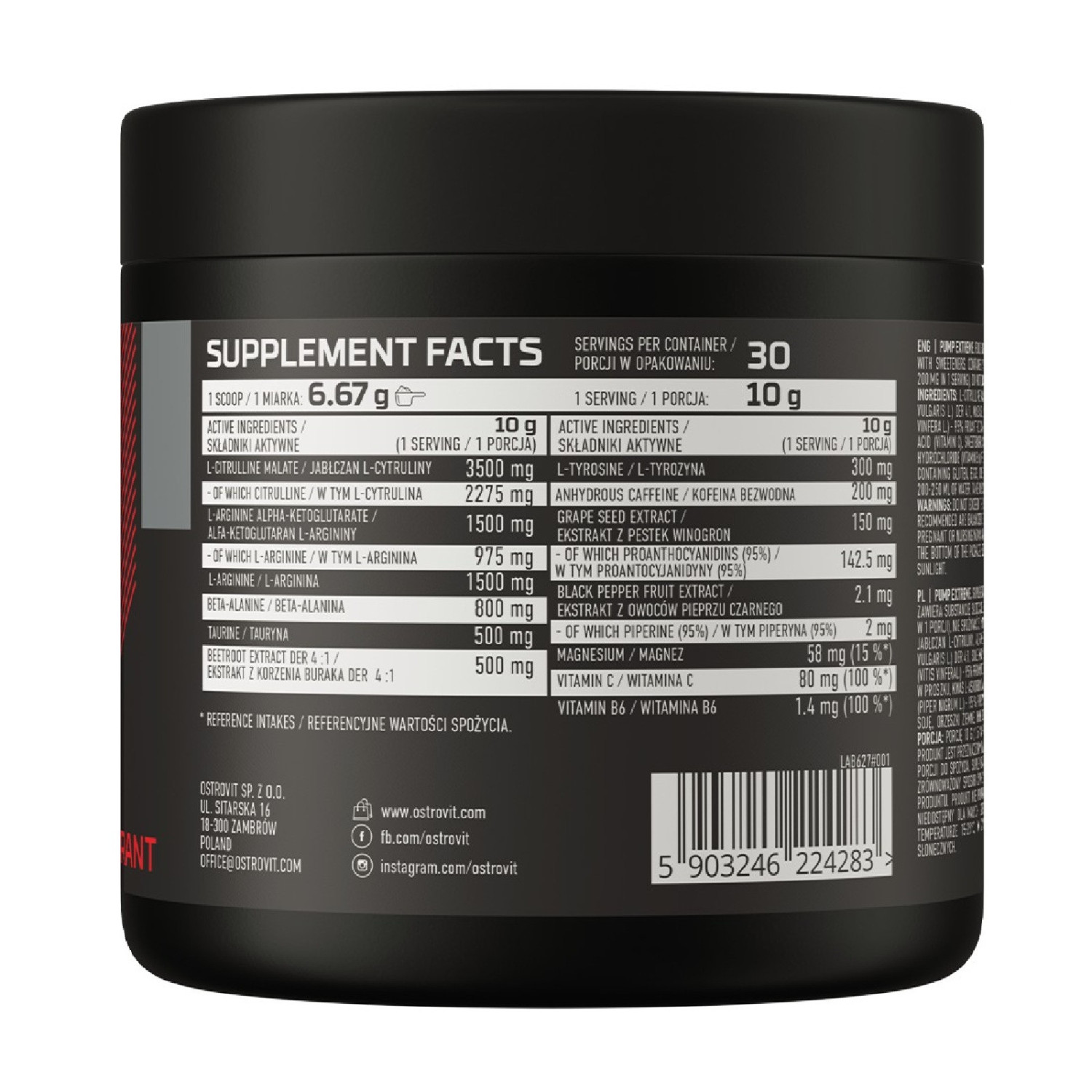 Ostrovit Pump Extreme Powder 300g Ostrovit Pump Extreme Powder 300g