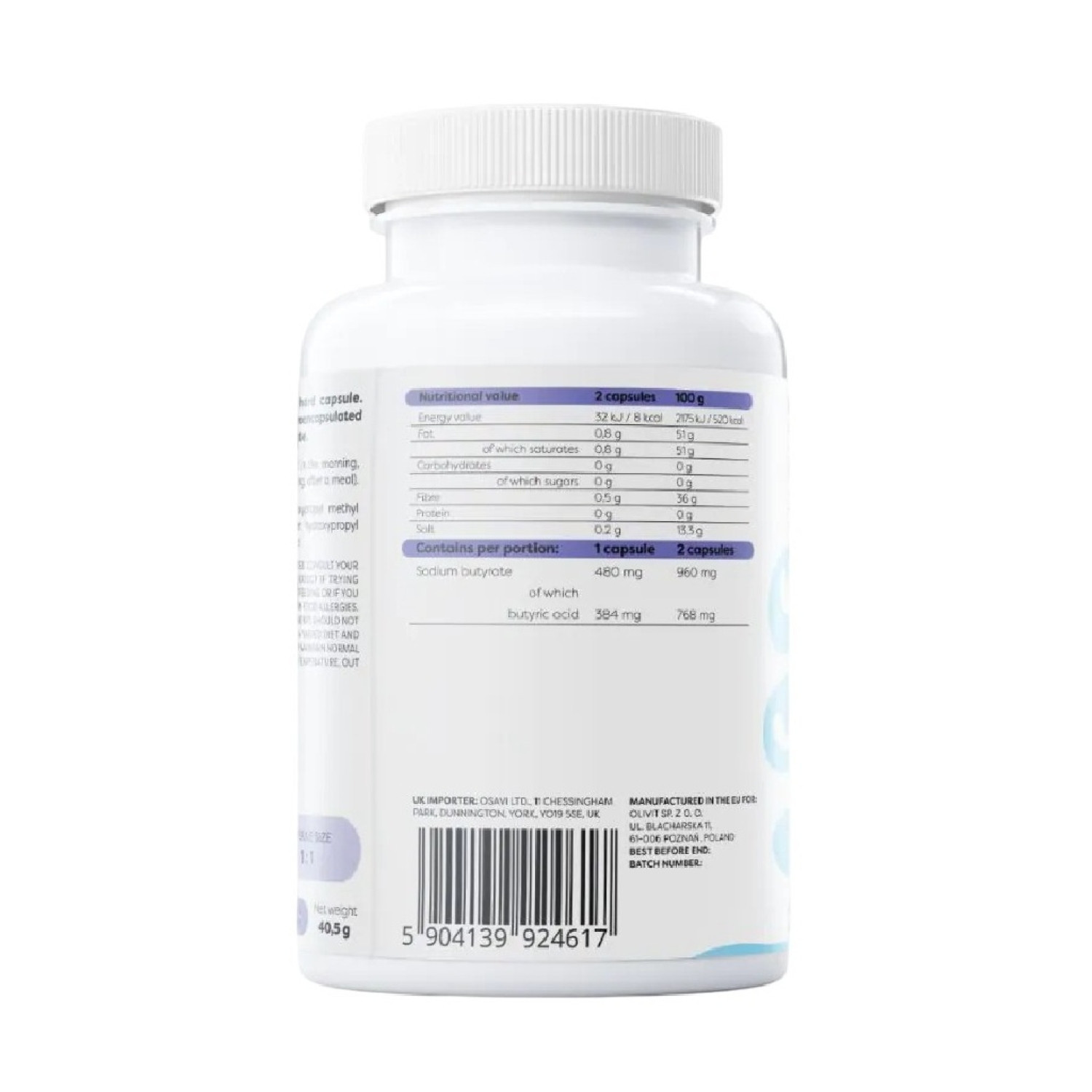 Osavi Sodium Butyrate SR 960mg Vegan Caps Osavi Sodium Butyrate SR 960mg Vegan Caps