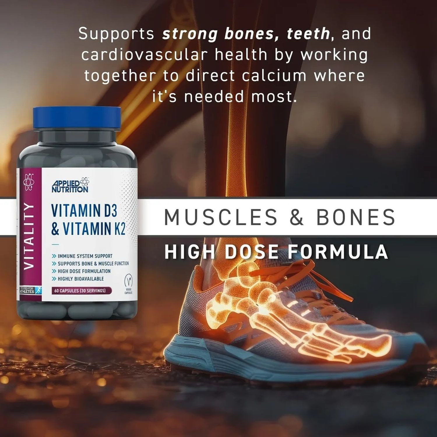 Applied Nutrition Vitamin D3 & Vitamin K2 60 Caps