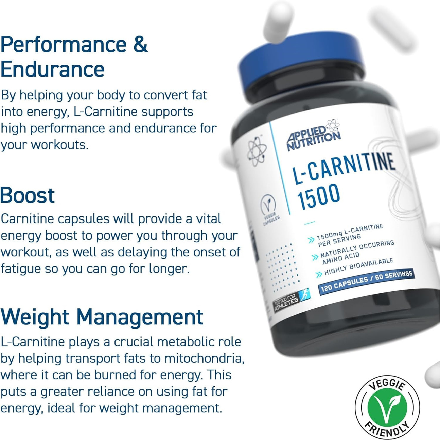 Applied Nutrition L-carnitine 1500 120 Veggie Caps Applied Nutrition L-carnitine 1500 120 Veggie Caps