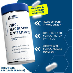 Applied Nutrition Zinc, Magnesium & Vitamin B6 90 Caps Applied Nutrition Zinc, Magnesium & Vitamin B6 90 Caps