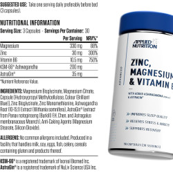 Applied Nutrition Zinc, Magnesium & Vitamin B6 90 Caps Applied Nutrition Zinc, Magnesium & Vitamin B6 90 Caps