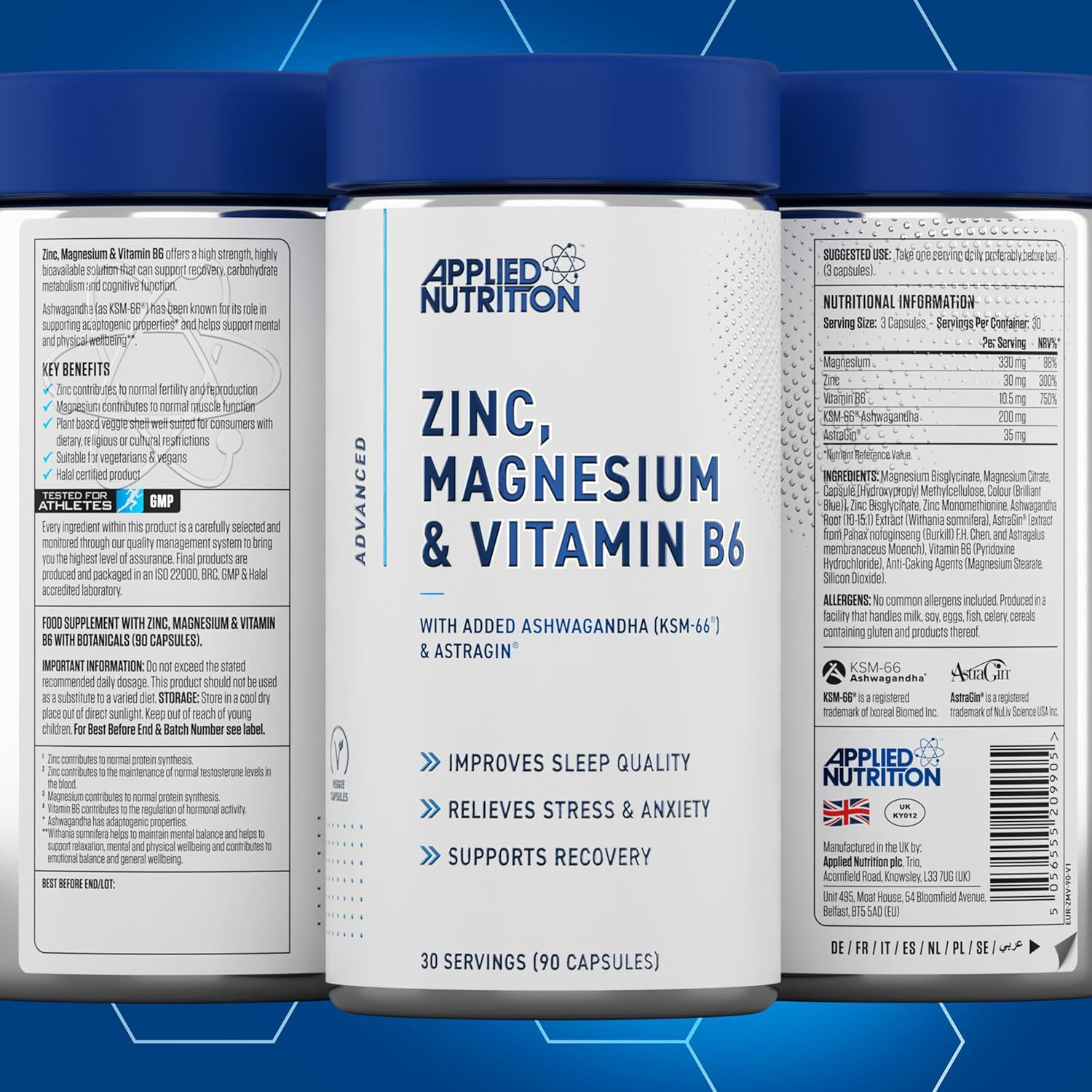 Applied Nutrition Zinc, Magnesium & Vitamin B6 90 Caps Applied Nutrition Zinc, Magnesium & Vitamin B6 90 Caps