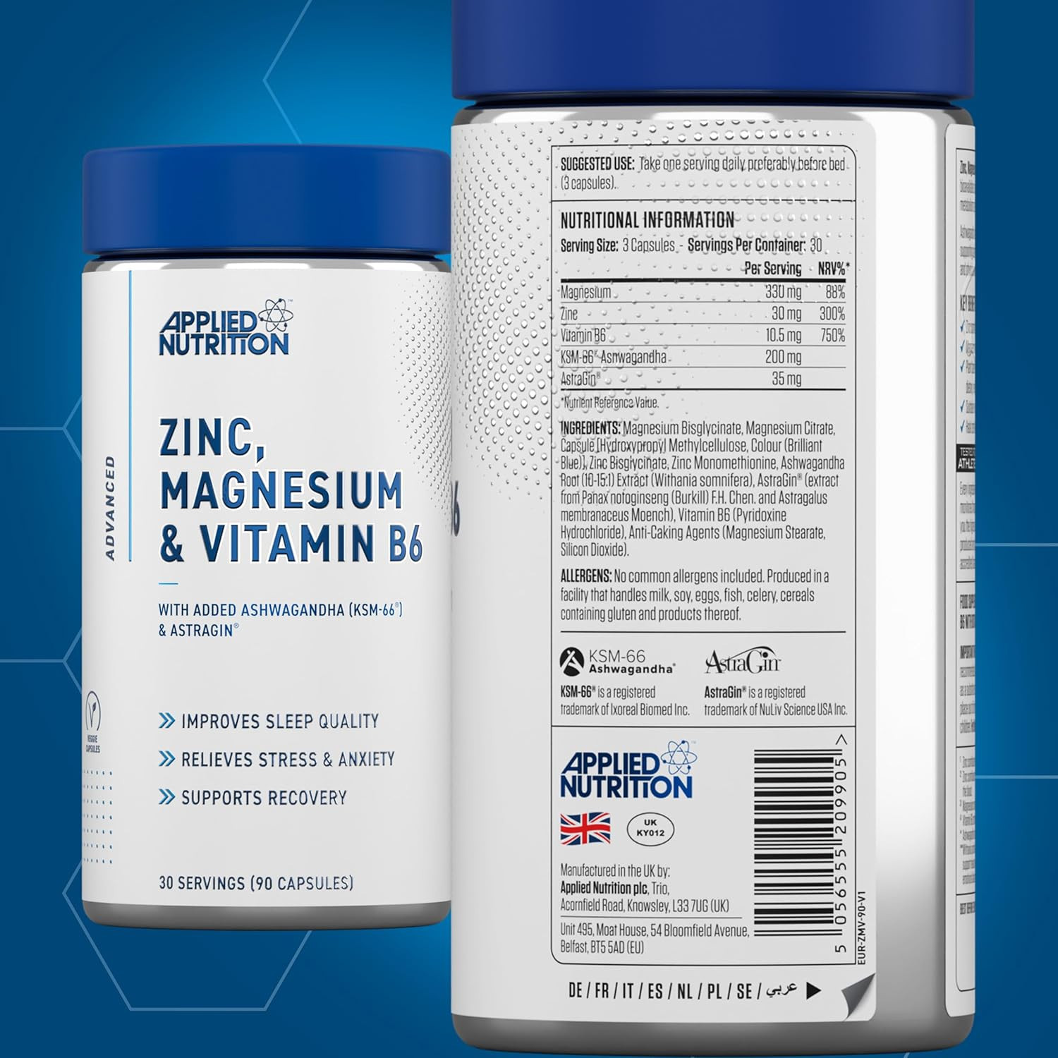 Applied Nutrition Zinc, Magnesium & Vitamin B6 90 Caps Applied Nutrition Zinc, Magnesium & Vitamin B6 90 Caps