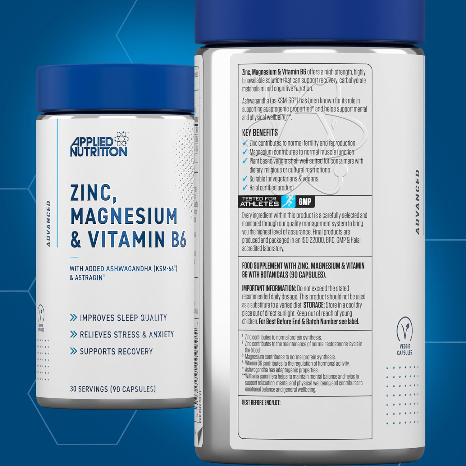 Applied Nutrition Zinc, Magnesium & Vitamin B6 90 Caps Applied Nutrition Zinc, Magnesium & Vitamin B6 90 Caps