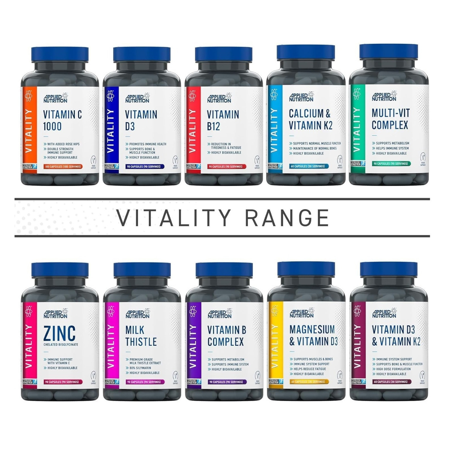 Applied Nutrition Magnesium & Vitamin D3 60 Caps