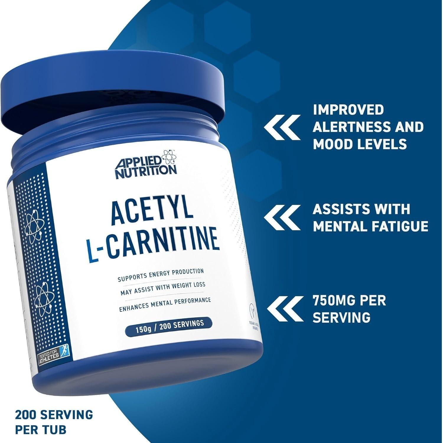 Applied Nutrition Acetyl L‑Carnitine Powder 150g Applied Nutrition Acetyl L‑Carnitine Powder 150g