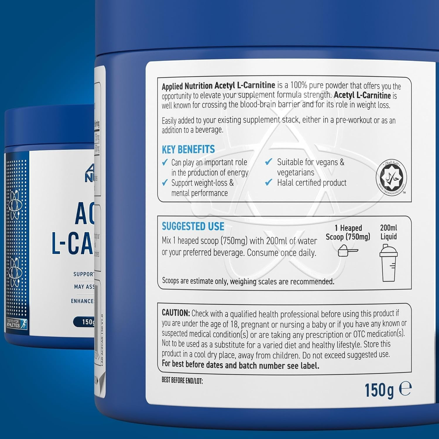 Applied Nutrition Acetyl L‑Carnitine Powder 150g Applied Nutrition Acetyl L‑Carnitine Powder 150g