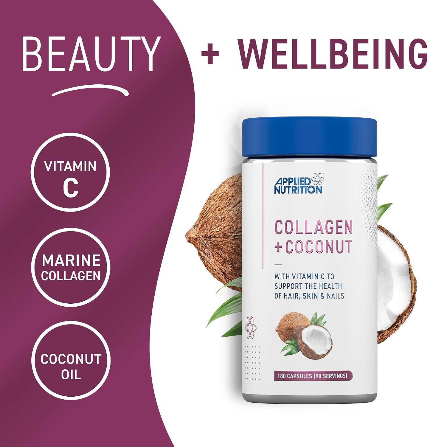Applied Nutrition Collagen + Coconut 180 Caps Applied Nutrition Collagen + Coconut 180 Caps