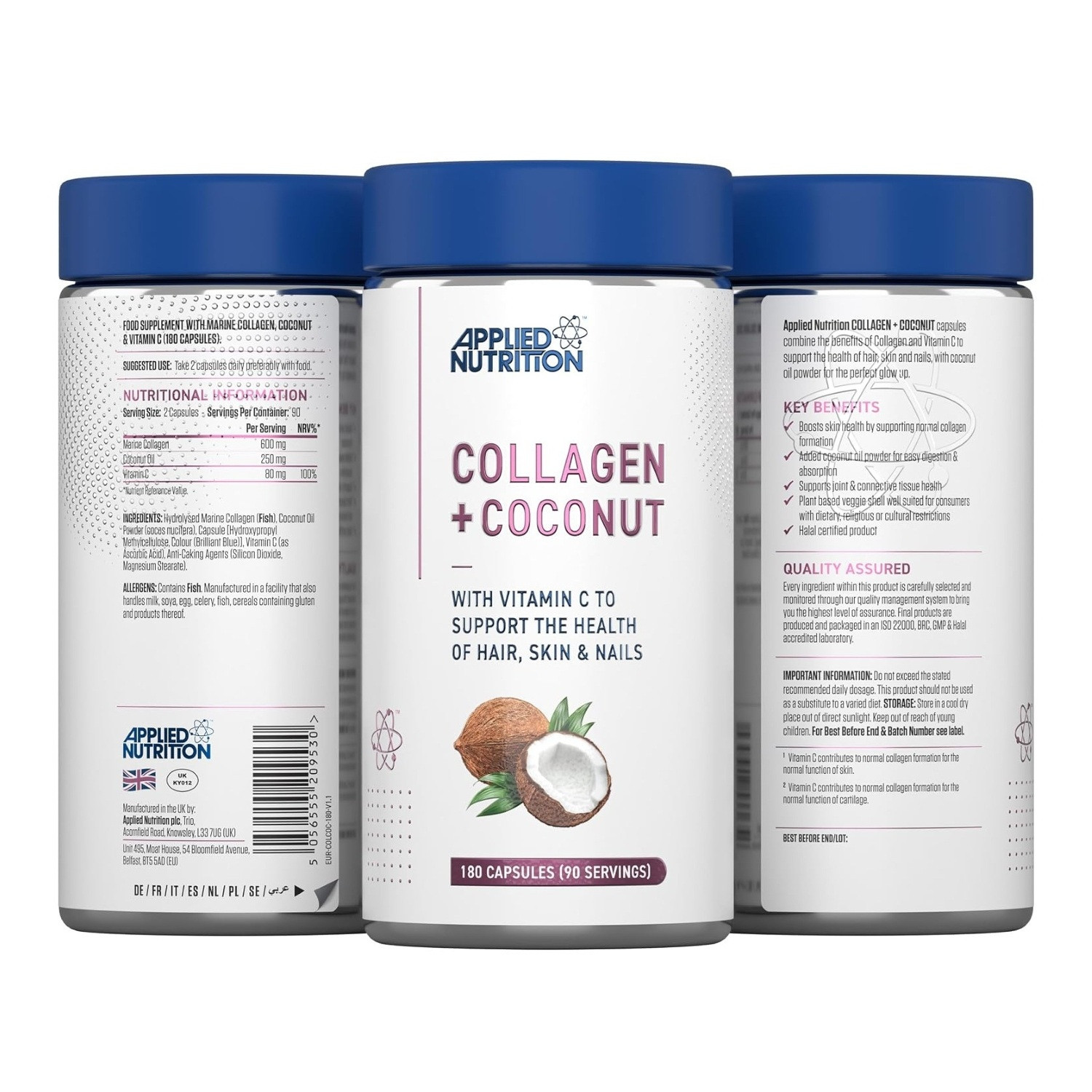 Applied Nutrition Collagen + Coconut 180 Caps Applied Nutrition Collagen + Coconut 180 Caps