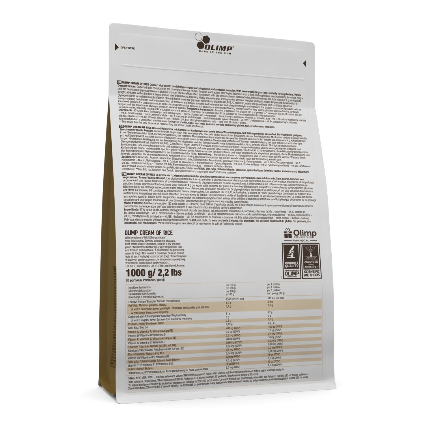 Olimp Nutrition Cream of Rice Powder 1000g Olimp Nutrition Cream of Rice Powder 1000g