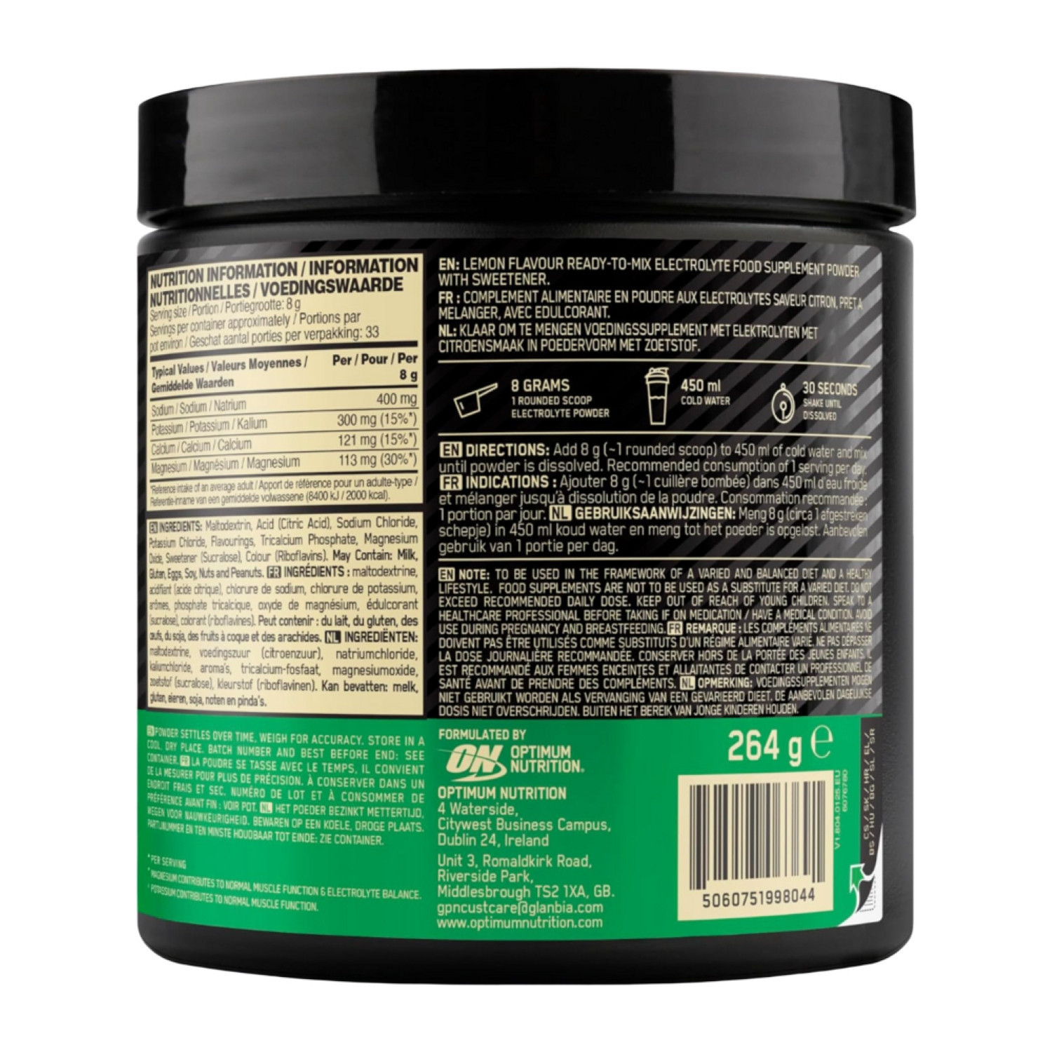 Optimum Nutrition Electrolyte Powder 264g Optimum Nutrition Electrolyte Powder 264g