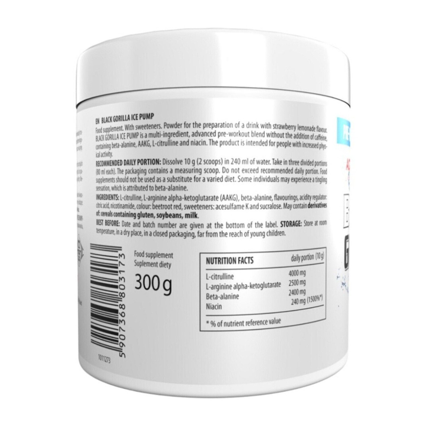 Activlab Black Gorilla Ice Pump Powder 300g Activlab Black Gorilla Ice Pump Powder 300g