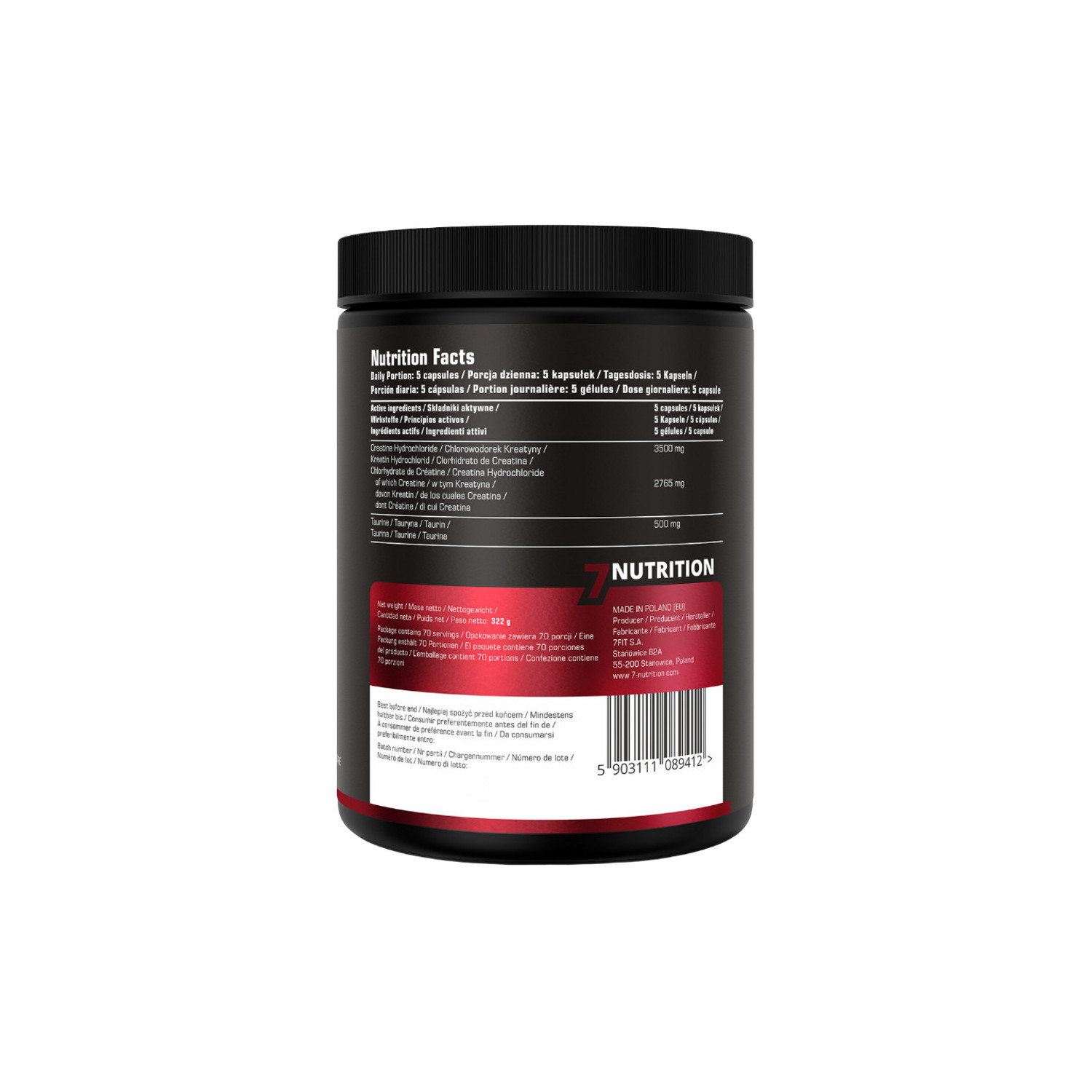 7Nutrition HCL Creatine 350 Vege Caps