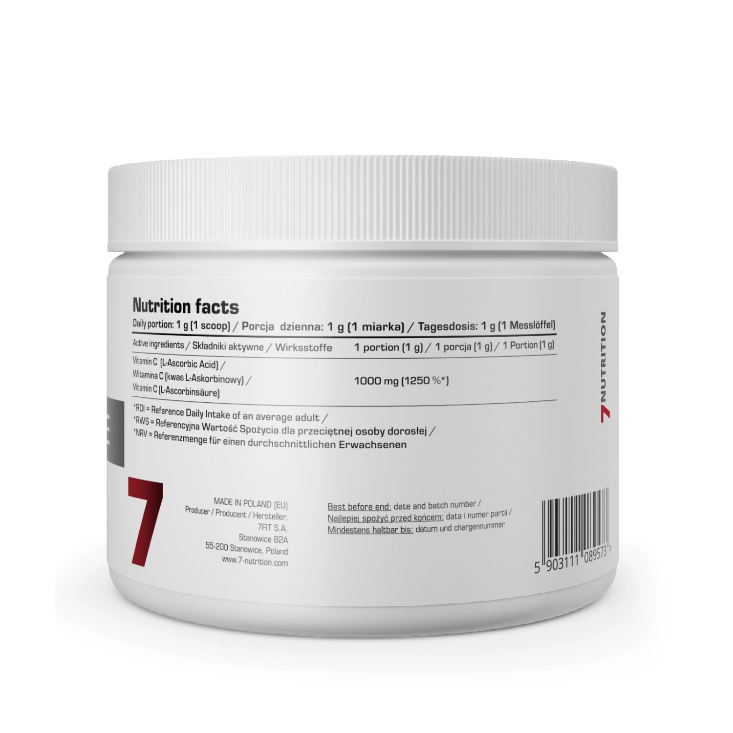 7Nutrition Vitamin C Pure Powder 7Nutrition Vitamin C Pure Powder