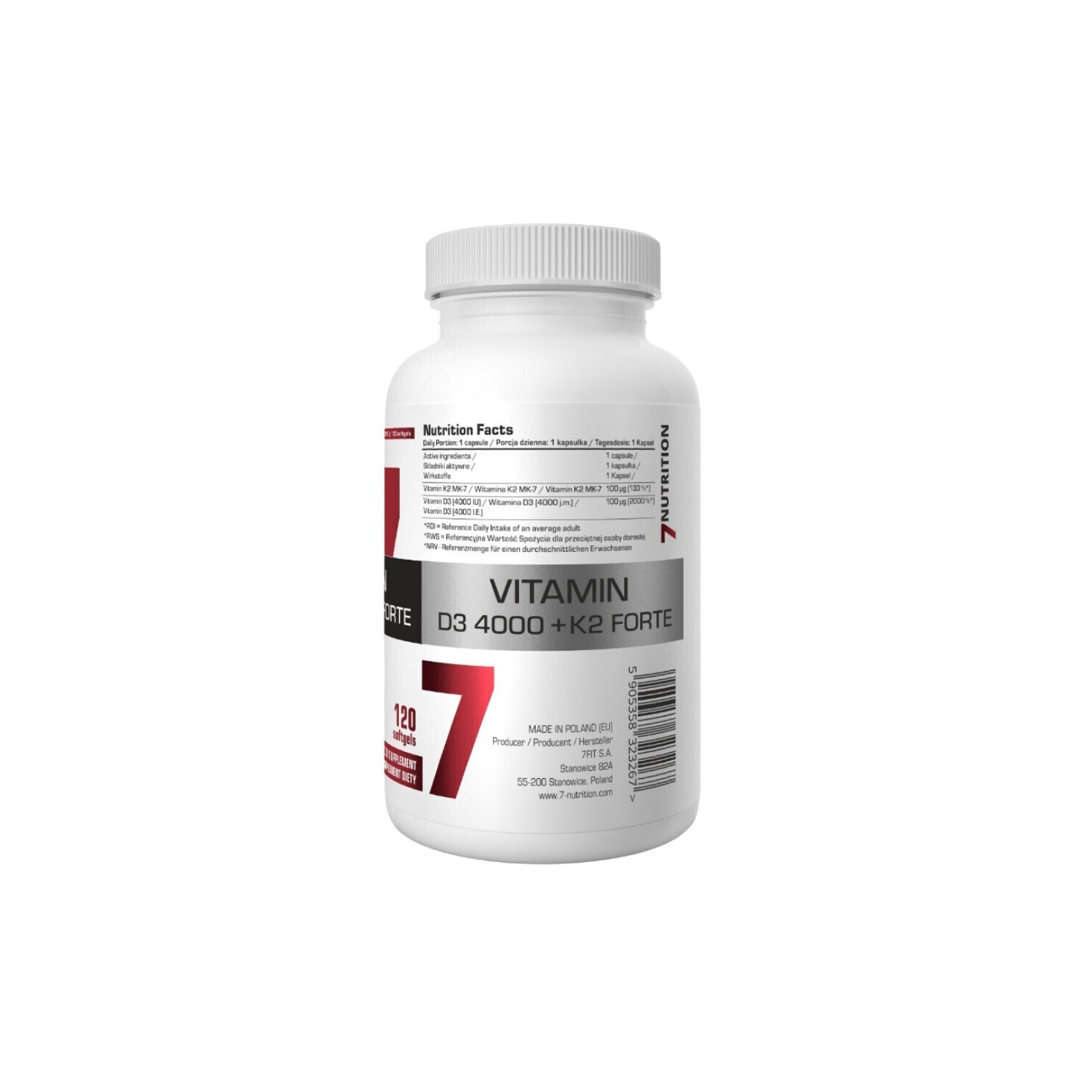 7Nutrition Vitamin D3 4000 + K2 Forte 120 Caps