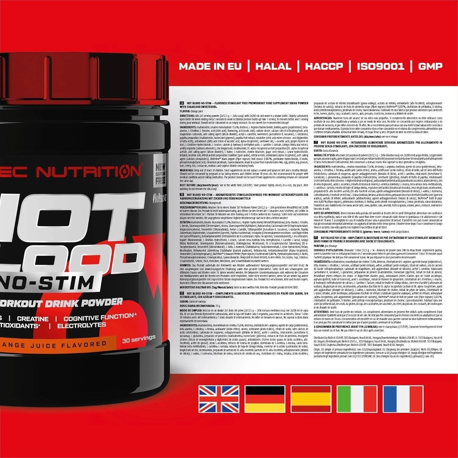 Scitec Nutrition Hot Blood No-Stim Powder 375g