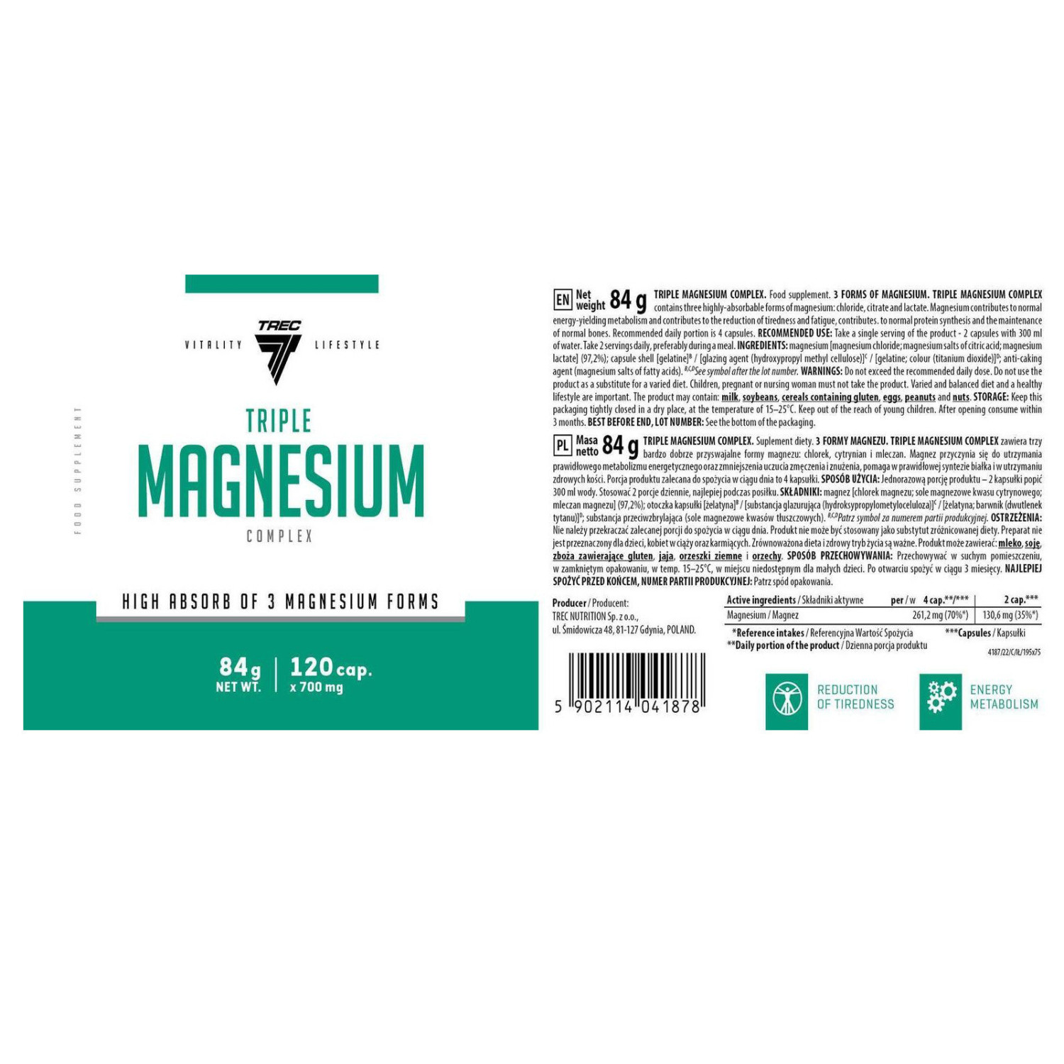 Trec Nutrition Triple Magnesium Complex 120 Caps