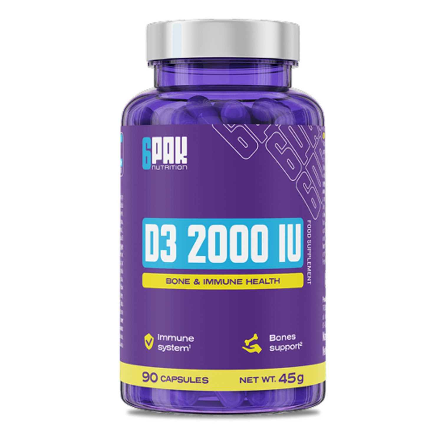 6PAK Nutrition D3 2000 IU 90 Caps 6PAK Nutrition D3 2000 IU 90 Caps