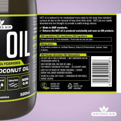 Natures Aid 100% MCT Oil 500ml Natures Aid 100% MCT Oil 500ml