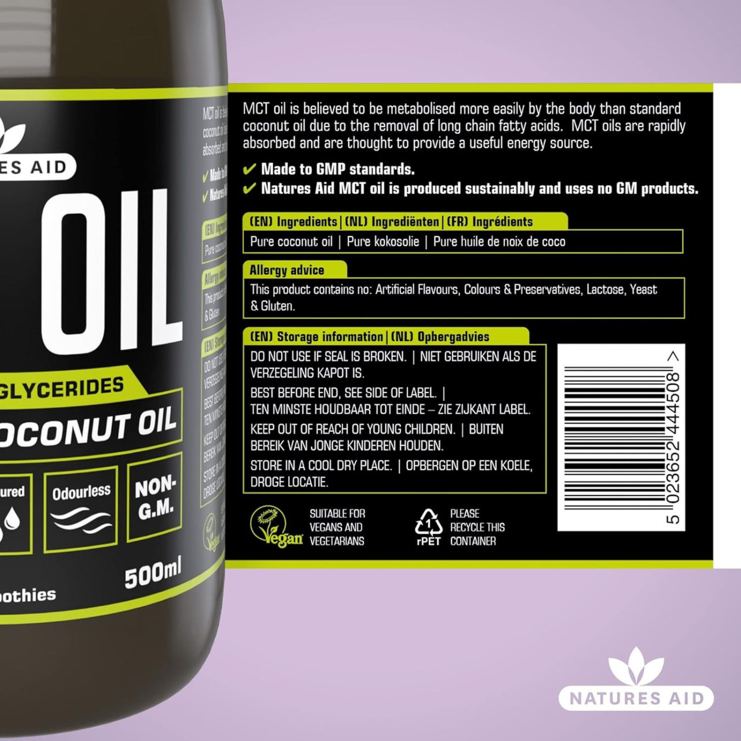 Natures Aid 100% MCT Oil 500ml Natures Aid 100% MCT Oil 500ml