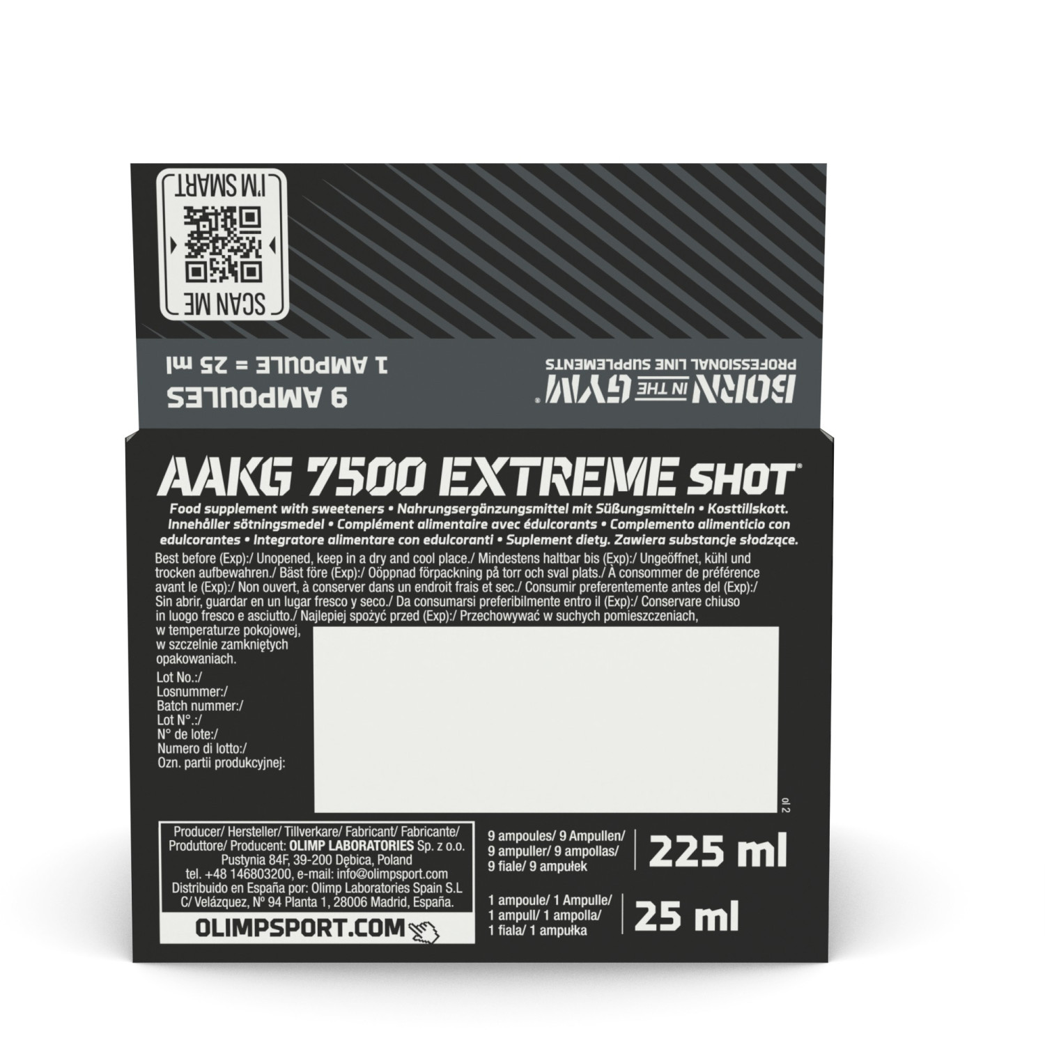 Olimp Nutrition AAKG 7500 Extreme Shot 9 x 25ml