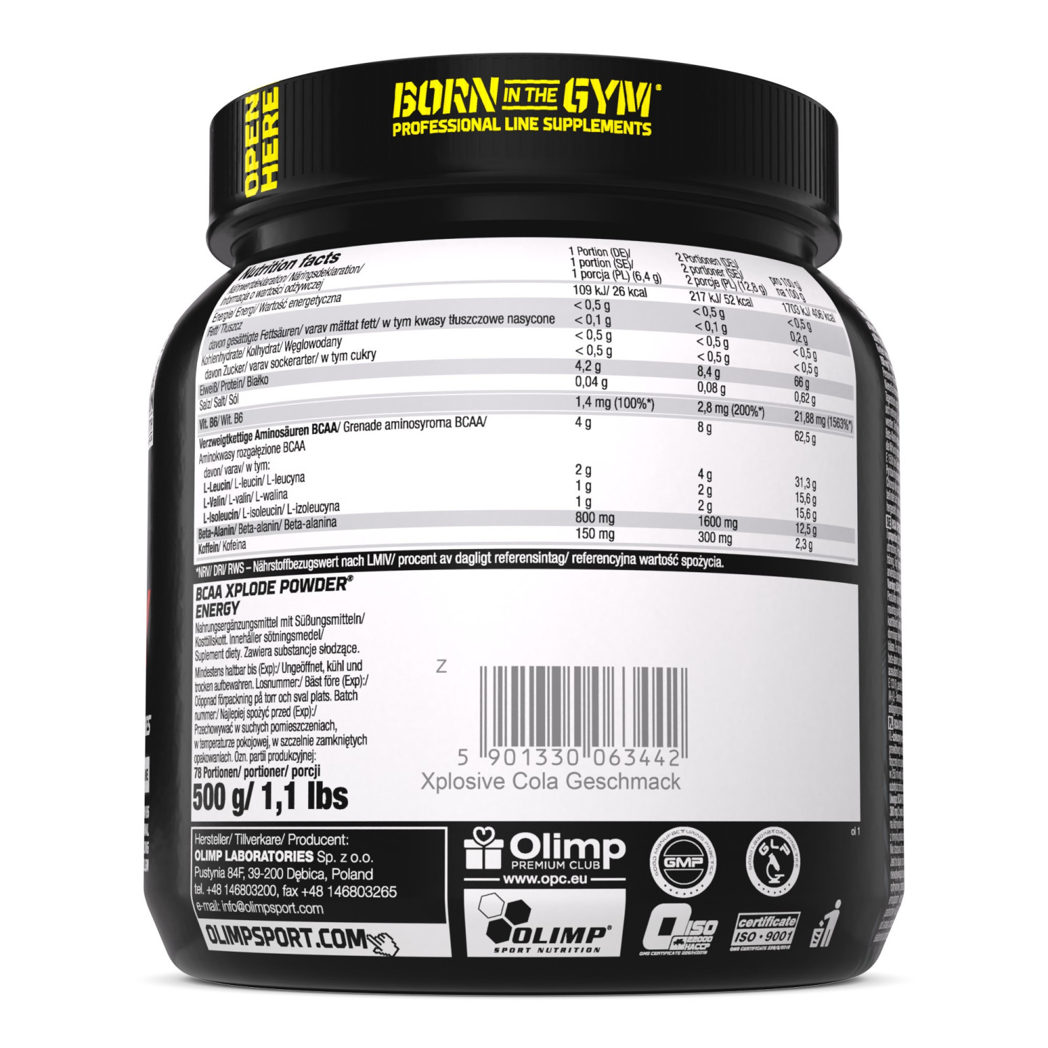 Olimp Nutrition BCAA Xplode Energy Powder 500g Olimp Nutrition BCAA Xplode Energy Powder 500g